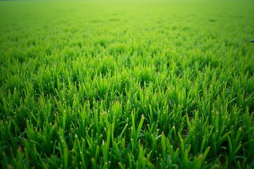 Fototapeta premium Green turf grass texture and background for design with copy space for text or image.