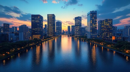 Obraz premium singapore skyline at night