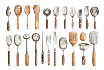 set of kitchen utensils