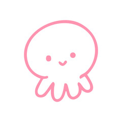 cute pink cartoon octopus