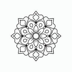 White Background Mandala Drawing Design