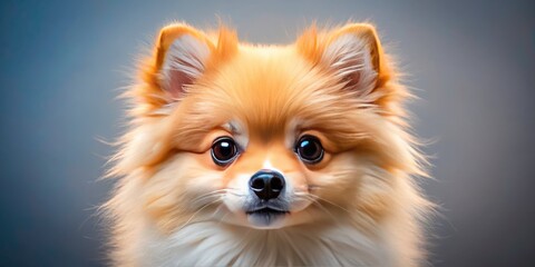 Adorable Pomeranian Spitz Puppy Close Up Portrait - Fluffy Dog Photo