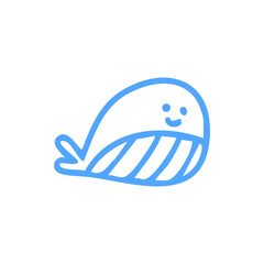 cute cartoon whale illustration