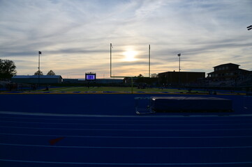 Sunset Over a Sports Stadium
