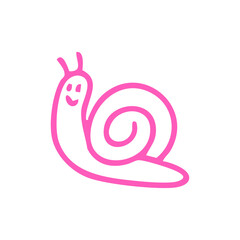 cute pink snail illustration