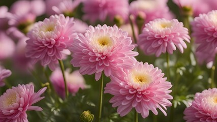 Colorful chrysanthemum bouquet placed near window inside a warm living space