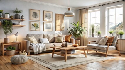 Cozy Scandinavian Interior Design: Emphasizing Minimalism, Warmth, and Natural Materials for Inviting Living Spaces