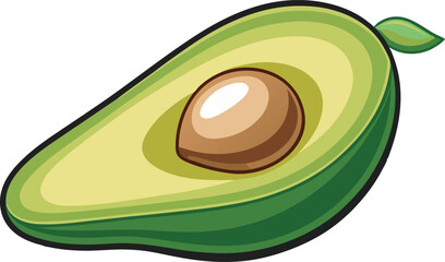 Obraz premium A vibrant vector illustration of a ripe avocado transformed into beautiful juice, showcasing fresh, healthy, and artistic fruit-inspired design.