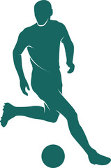 Silhouette Football Soccer Pose Vector Element