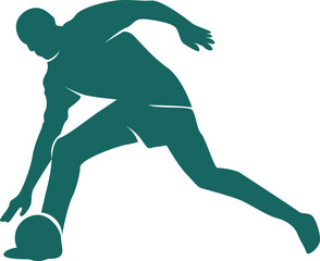 Silhouette Football Soccer Pose Vector Element