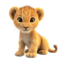 Adorable Cartoon Lion Cub, Perfect for Children's Products