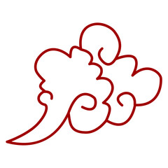 Oriental Clouds Ornament with Flat Design. Vector Illustration.