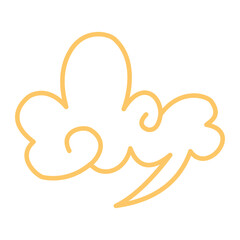 Oriental Clouds Ornament with Flat Design. Vector Illustration.