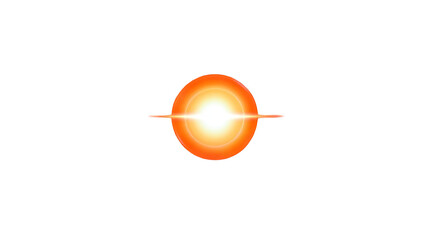 Abstract Bright Orange Lens Flare Effect on Transparent Background