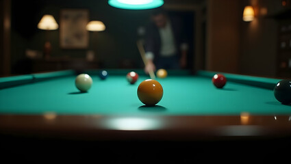 A Captivating Timelapse, Witness a complete pool game from the initial break to the final shot, revealing the strategy and skill involved in the match