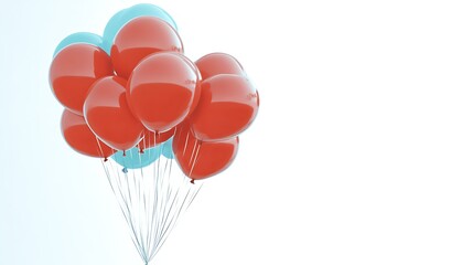 Birthday Balloons Cluster White Background