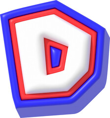 Letter D, Super Cartoon 3D Lettering