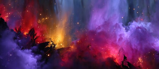 Cosmic explosion, vibrant nebula