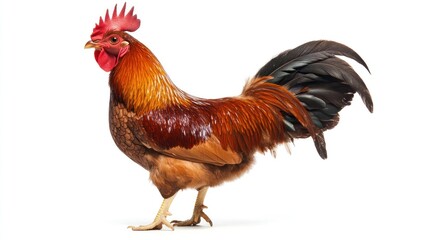 Fototapeta premium Rooster profile, vibrant plumage