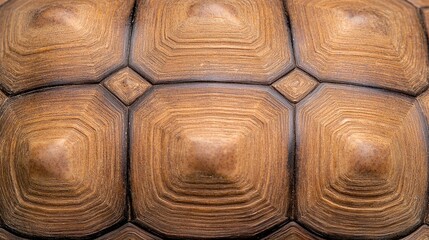 Fototapeta premium A close-up view of a tortoise shell, showcasing its unique, textured patterns and natural colors.