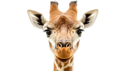 Naklejka premium Close-up of a giraffe's face