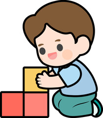 Group of Happy Kids Playing with Toys – Kindergarten Life Scene