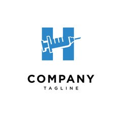 Letter H Syringe Logo Icon Vector