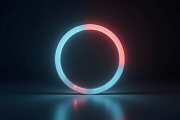 Abstract luminous ring pulsing with a rhythmic glow, symbolizing innovation, future technology and interconnectedness within a digital realm for background graphics