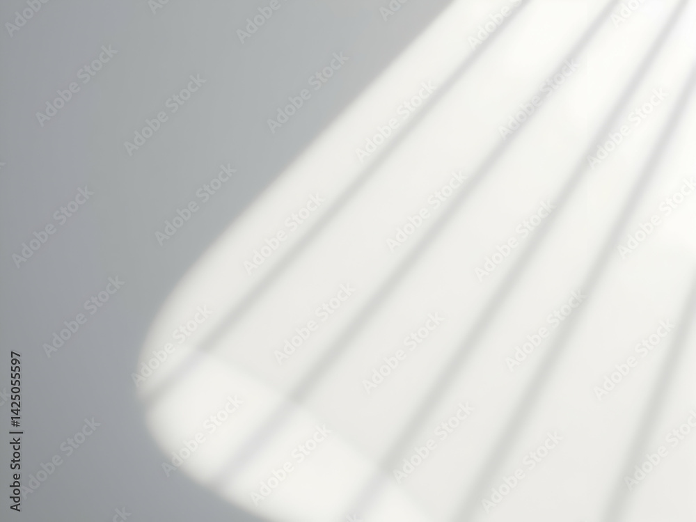 Poster abstract minimalist design featuring a curved object casting shadows on a seamless surface, conveyin
