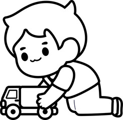 Group of Happy Kids Playing with Toys – Kindergarten Life Scene