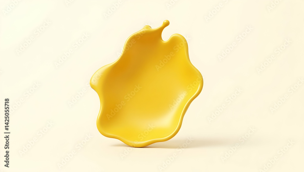 Poster abstract mustard splash with smooth, dynamic form, creating a visually appealing element that adds a