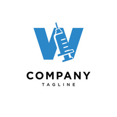 Fototapeta premium Letter W Syringe Logo Icon Vector