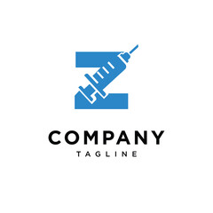 Fototapeta premium Letter Z Syringe Logo Icon Vector