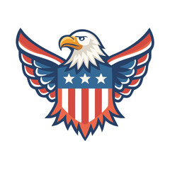 American eagle with American flag