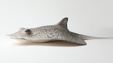 Spotted ray, side view, light gray and dark gray spotted