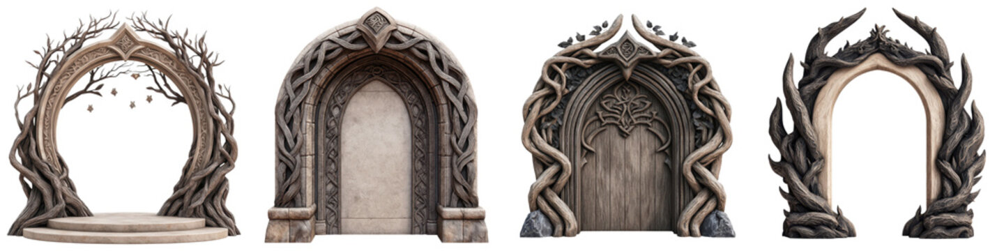 Mystical fantasy portal arch gates