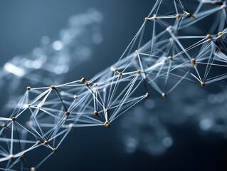 Abstract network structure on dark background representing complex data connections technology