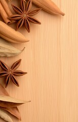 Fototapeta premium star anise on wooden background