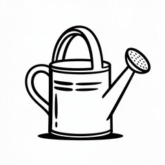 Garden watering can line drawing icon for agriculture and home gardening