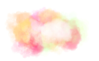 Orange smoke cloud fog dust isolated on transparent background. Colorful smoke smog misty fog steam explosion special effect. Smoke texture for Compositing, covering, overlay, design elements, PNG