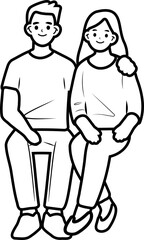 Family Photo with Parents and Children – Flat Style