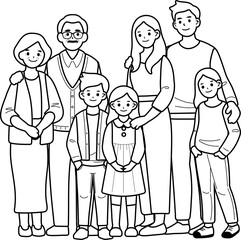 Family Photo with Parents and Children – Flat Style