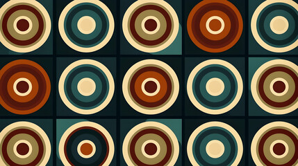 Fototapeta premium Abstract geometric pattern with concentric circles in earthy tones, ideal for background or textile design