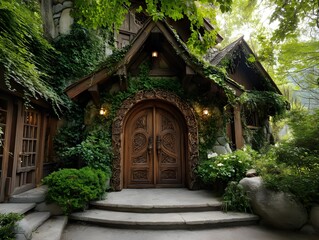 Enchanting Wooden Door, Forest House - Fairytale/Fantasy
