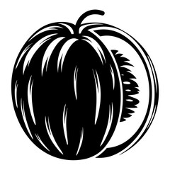 Simple Monochrome Watermelon Slice Vector Illustration for Creative and Artistic Design