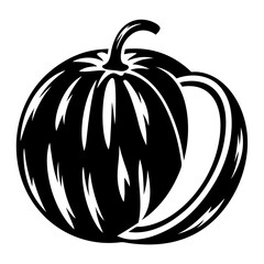 Bold and striking monochrome pumpkin illustration evoking the spirit of autumn
