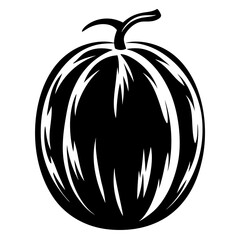 Stylized Black and White Watermelon Illustration with Bold Graphic Design