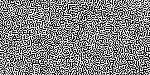 Abstract Turing organic wallpaper with background. Turing reaction diffusion monochrome seamless pattern with chaotic motion. Natural seamless line pattern.	

