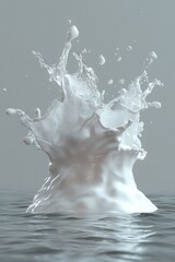Milk eruption A white sculpted splash frozen in time