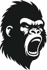 Baby gorilla vector silhouette